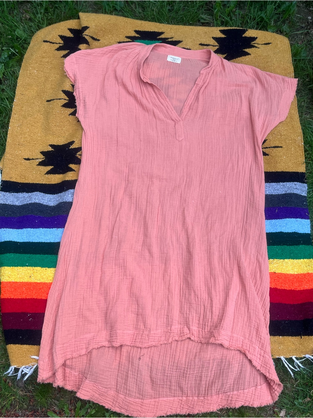 9Seed Light Pink Gauze Cotton Caftan Dress